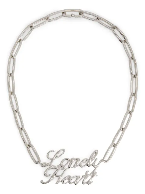 Jil Sander slogan-plaque necklace