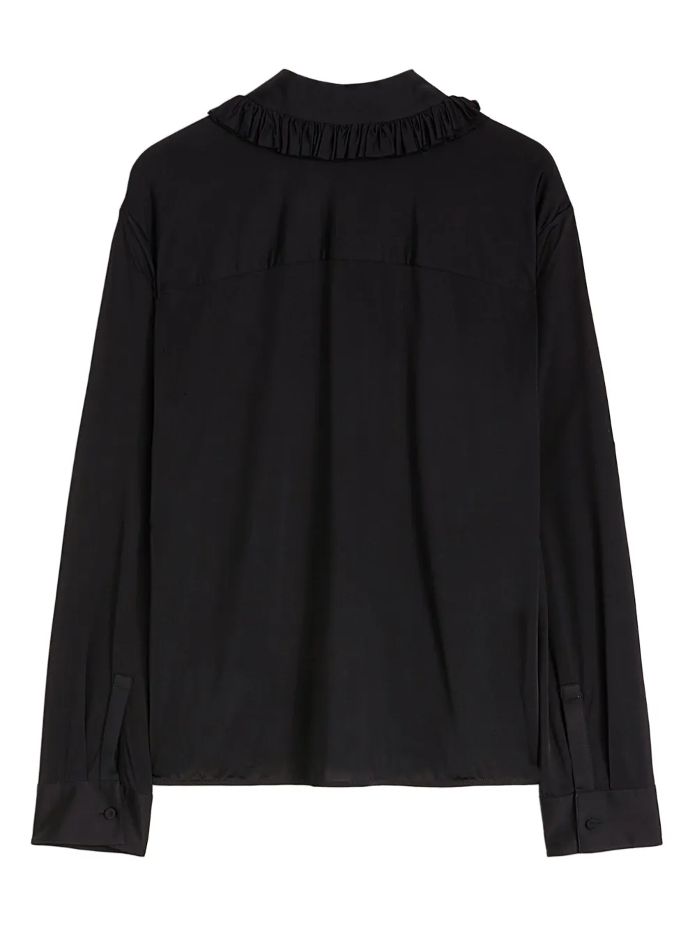 Jil Sander Blouse met ruchekraag Zwart
