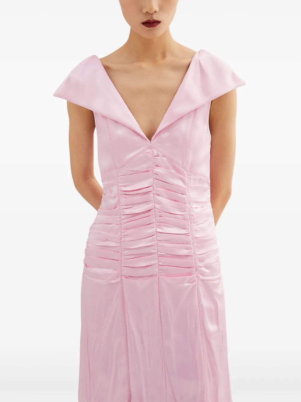 Jil Sander Geplooide midi-jurk Roze