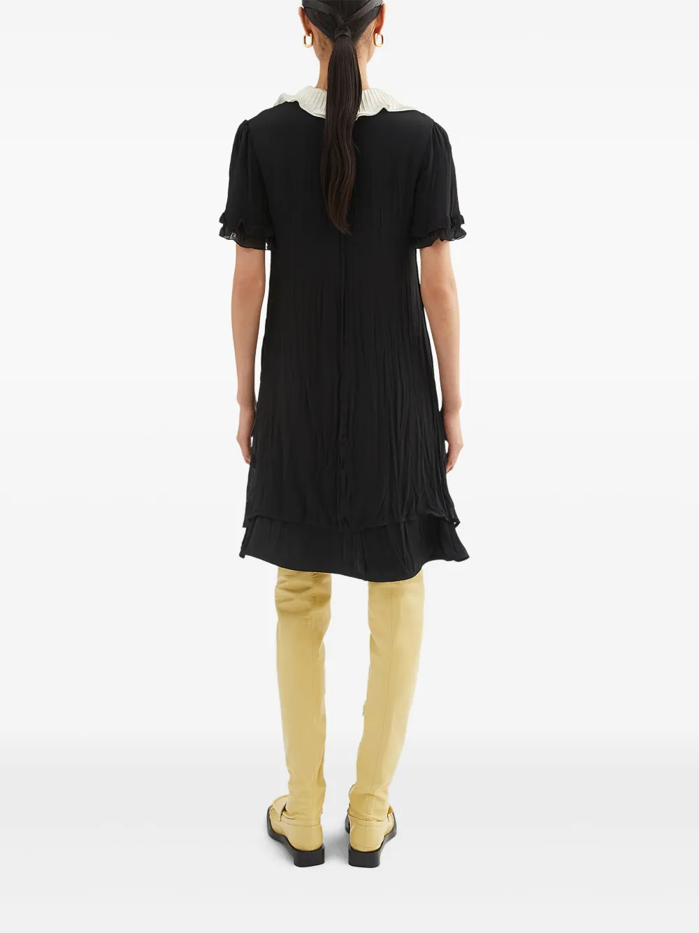 Jil Sander Mini-jurk met ruches Zwart