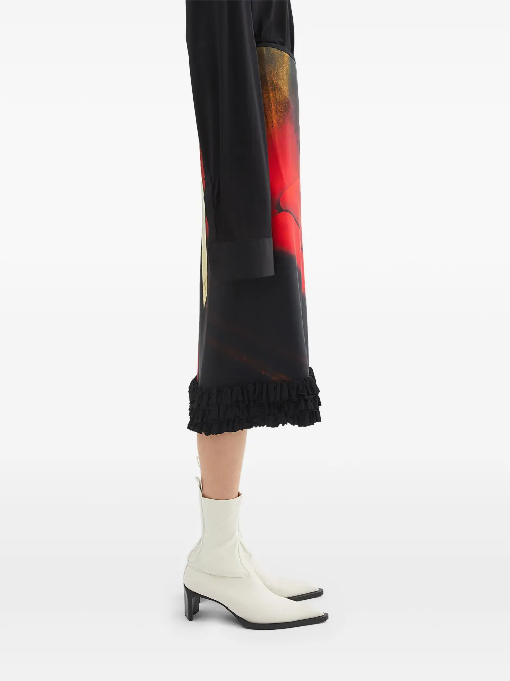 Jil Sander Midi-rok met print Zwart