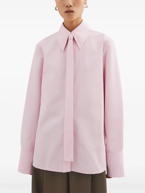 JIL SANDER ジルサンダー サーモンピンク スタンドカラーシャツ