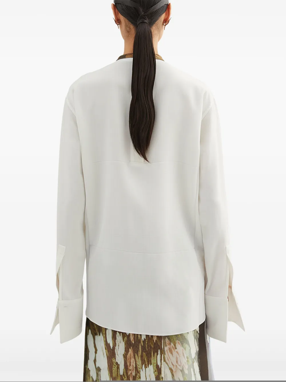 Jil Sander Blouse met bies met bloemenprint Wit