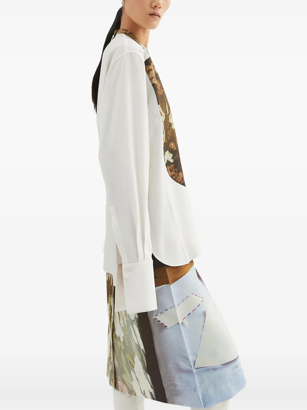 Jil Sander Blouse met bies met bloemenprint Wit