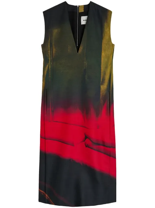 Robe mi-longue à imprimé graphique - Jil Sander - Modalova