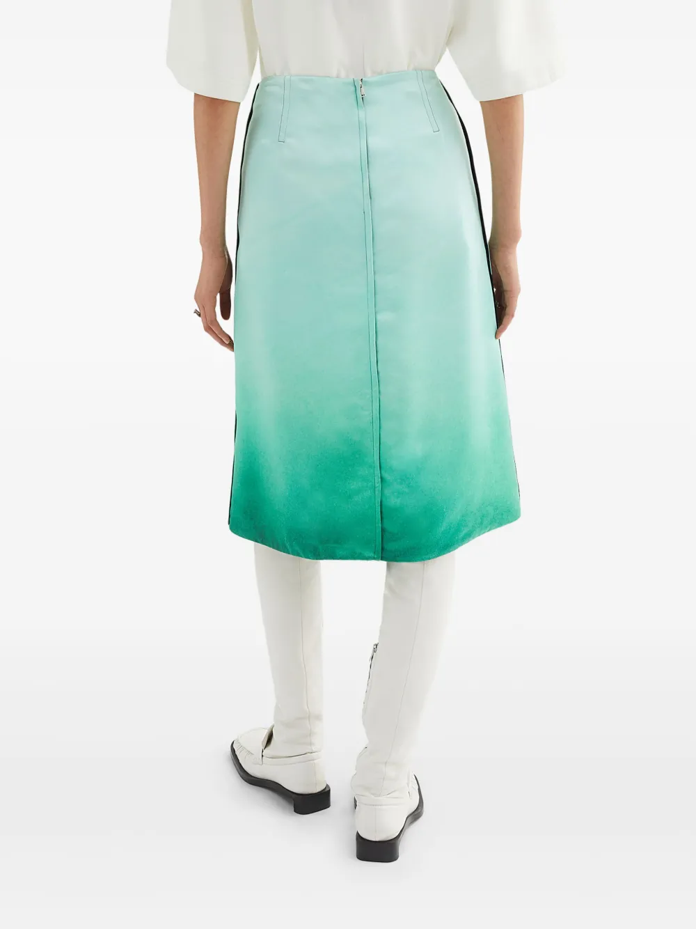 Jil Sander Satijnen rok met print Groen