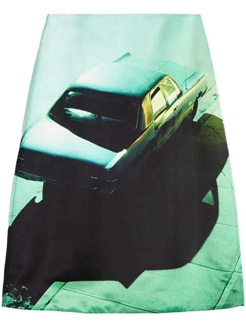Jil Sander printed satin skirt