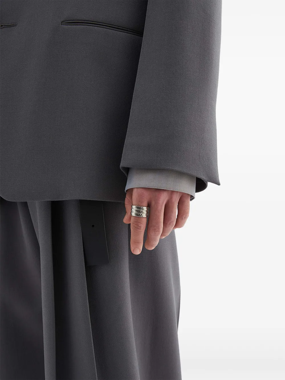 Jil Sander Ring met textuur - Zilver