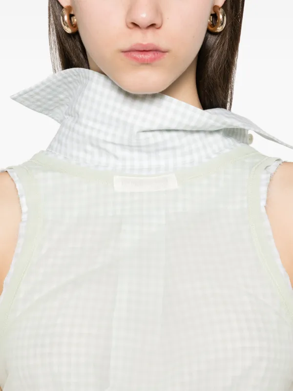 Maison Margiela チェック ノースリーブシャツ | グリーン | FARFETCH JP