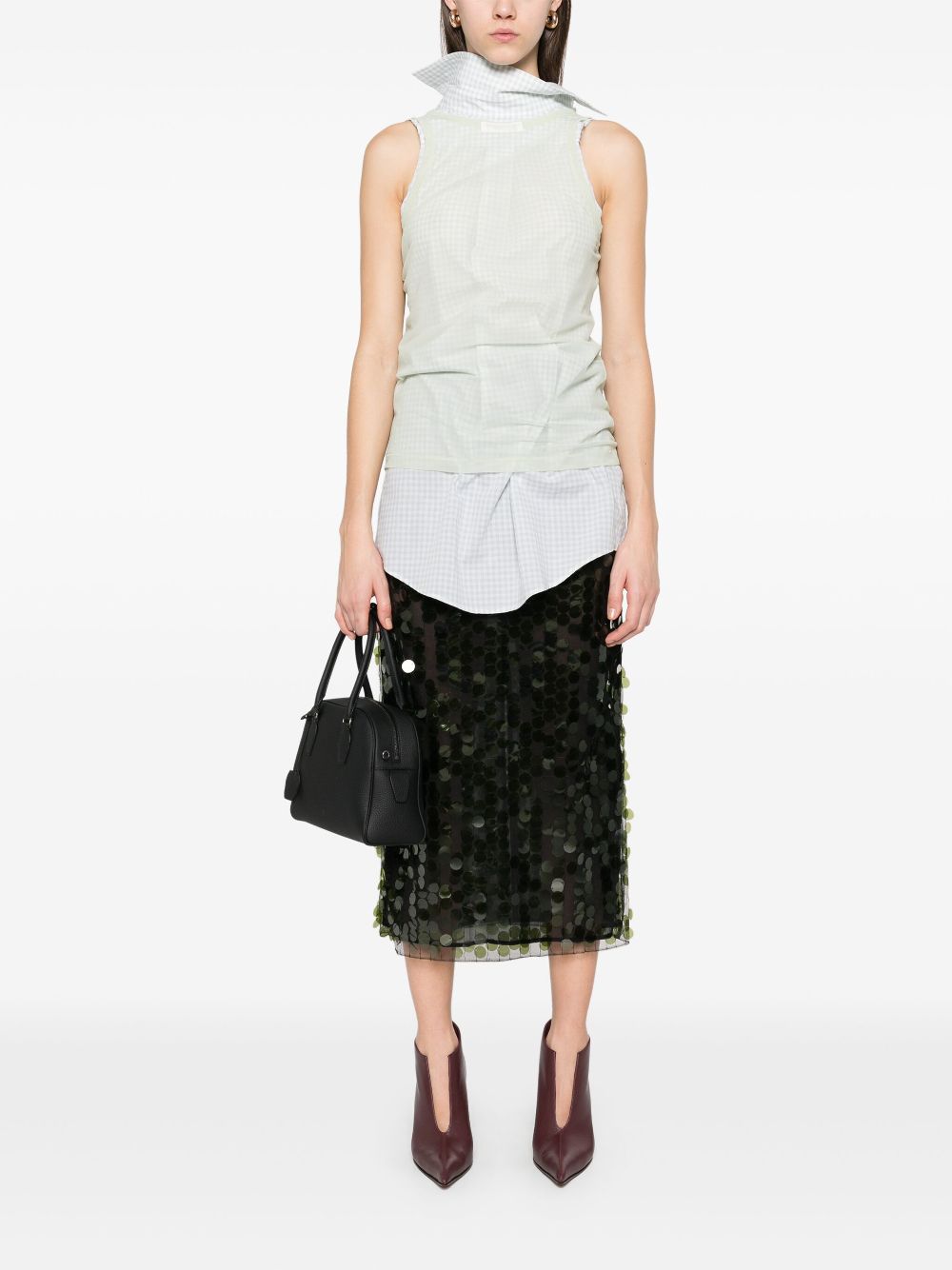 Maison Margiela check-pattern sleeveless shirt - Green