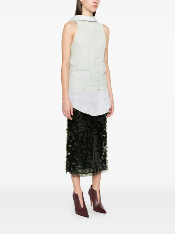 MaisonMargiela ウィメン 逆チェックシャツ MM6 Maison Margielaのオフホワイト リバーシブル チェック