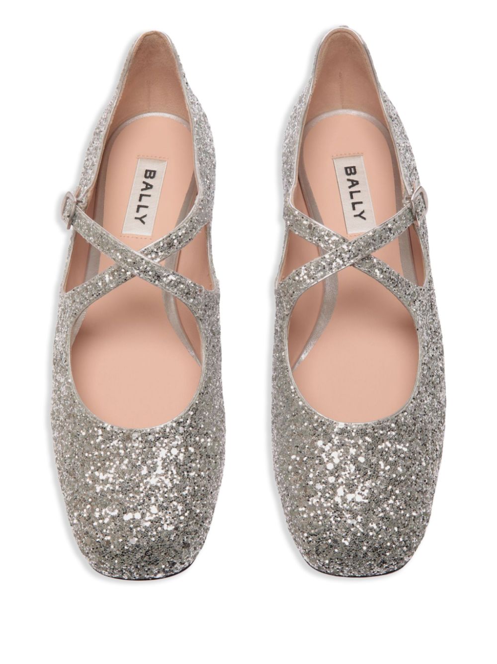 Bally glitter ballet flats Silver