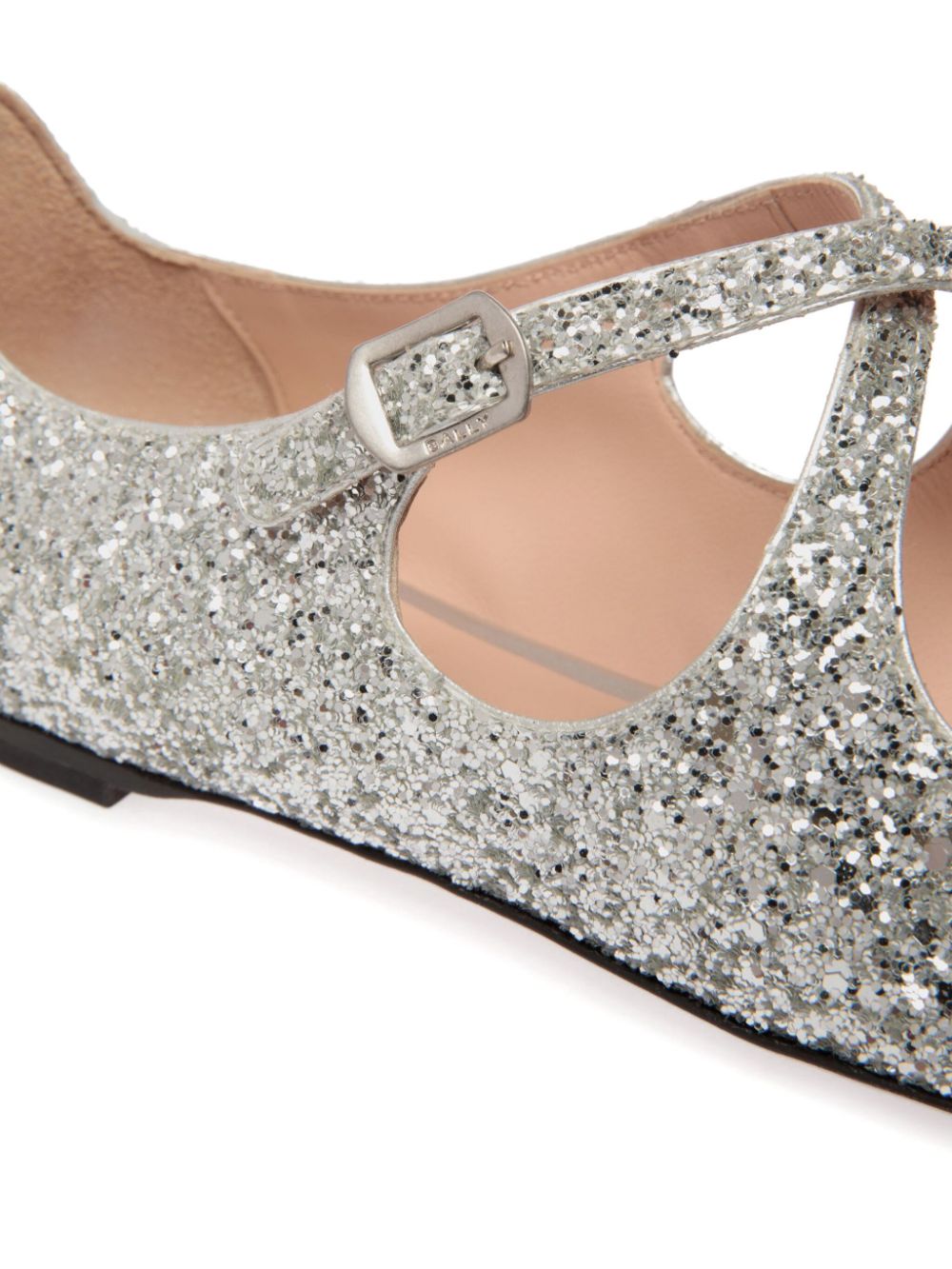 Bally glitter ballet flats Silver