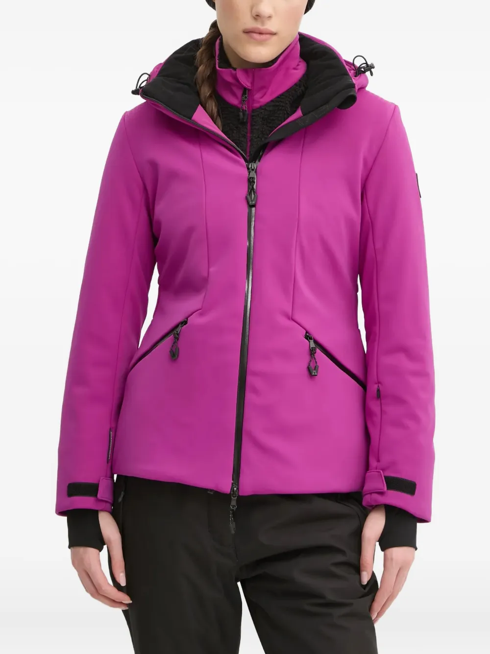 Ea7 Logo-patch Ski Jacket In Pink