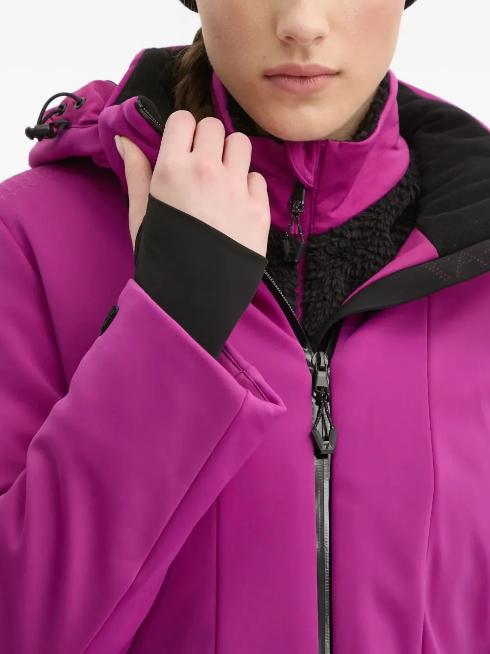 Ea7 Logo-patch Ski Jacket In Pink