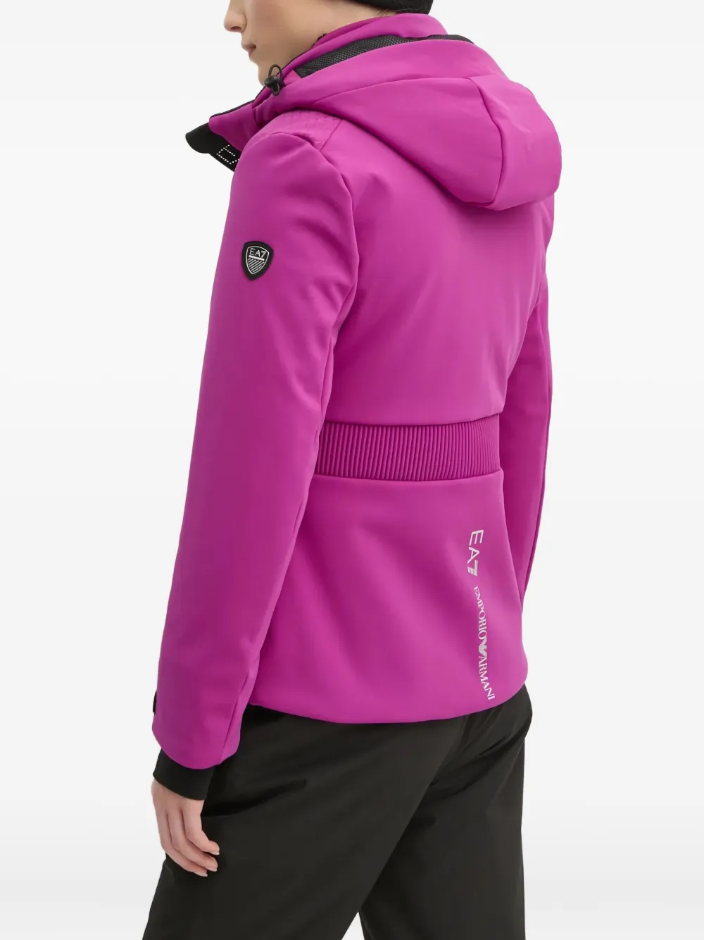 Ea7 Logo-patch Ski Jacket In Pink