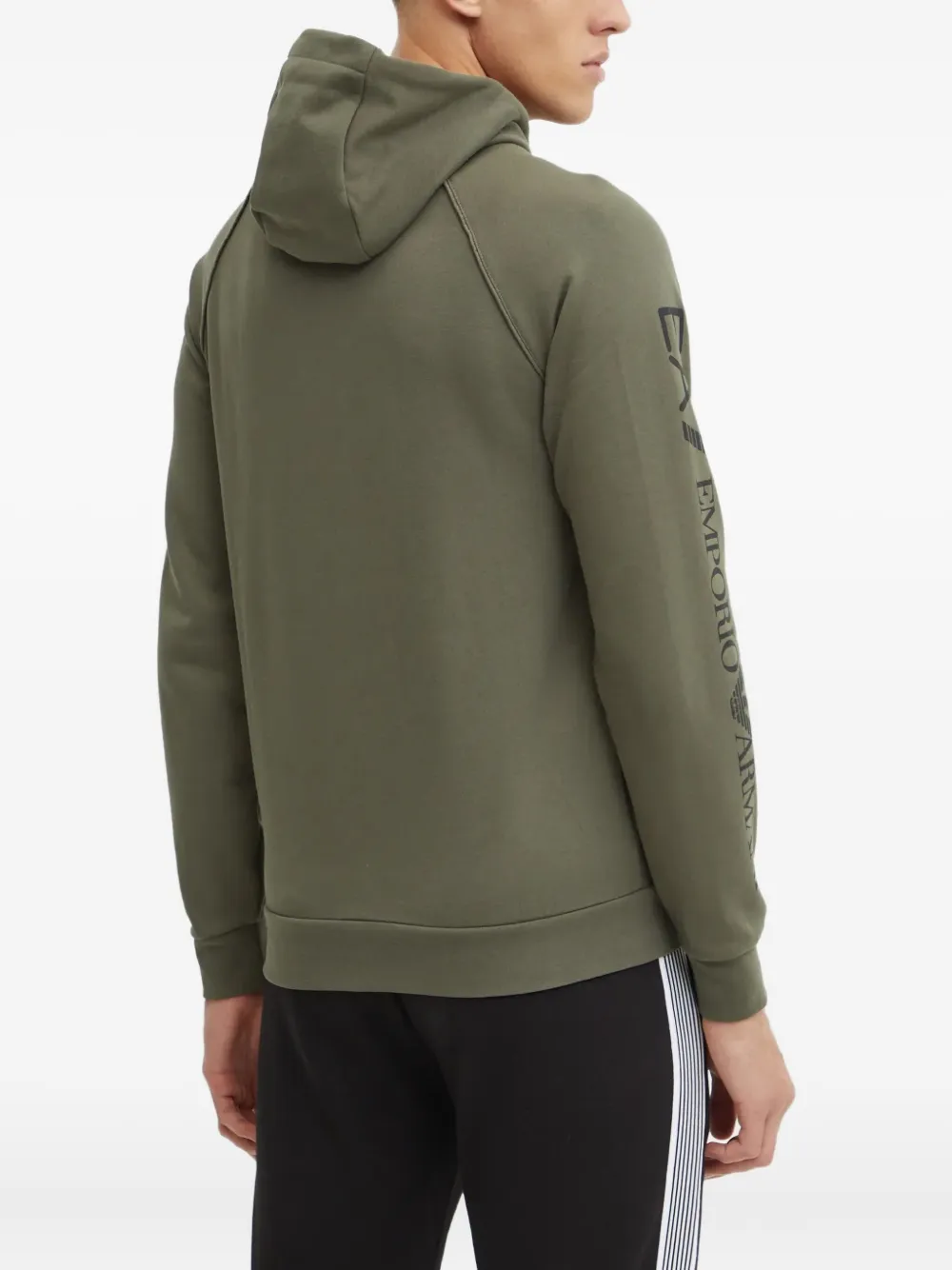 Ea7 Emporio Armani Hoodie met logoprint en rits Groen