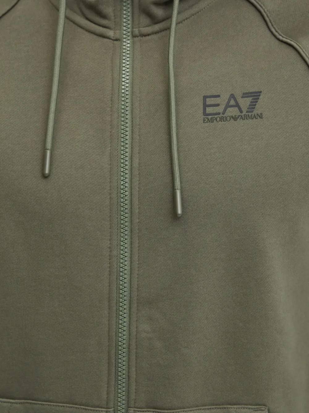 Ea7 Emporio Armani Hoodie met logoprint en rits Groen