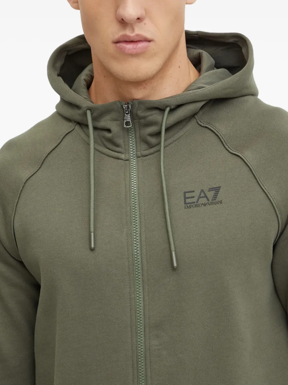 Ea7 Emporio Armani Hoodie met logoprint en rits Groen