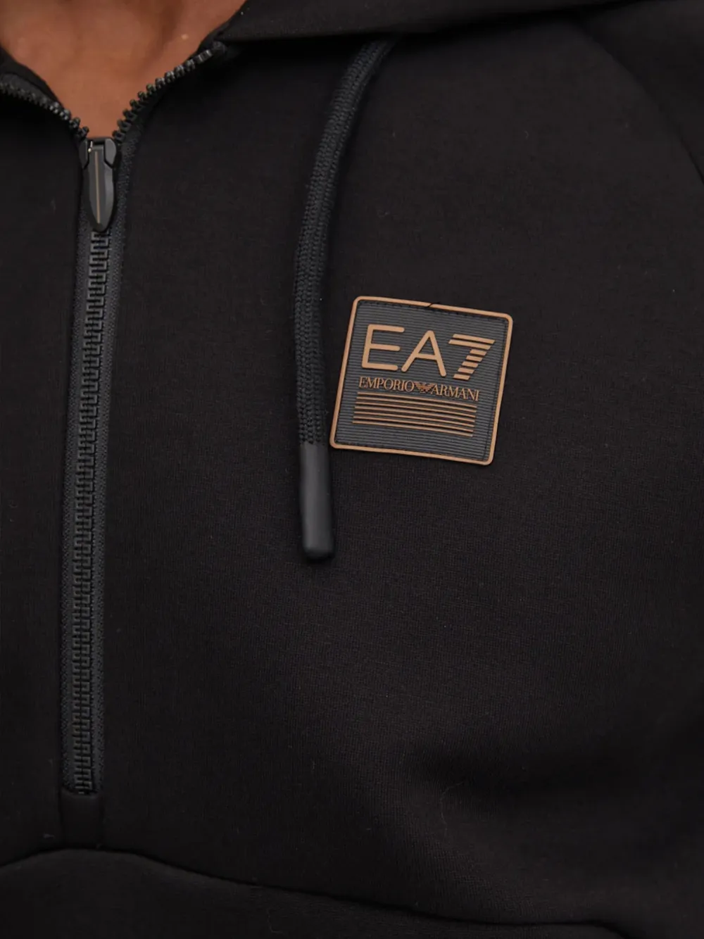 Ea7 Emporio Armani Hoodie met logopatch Zwart