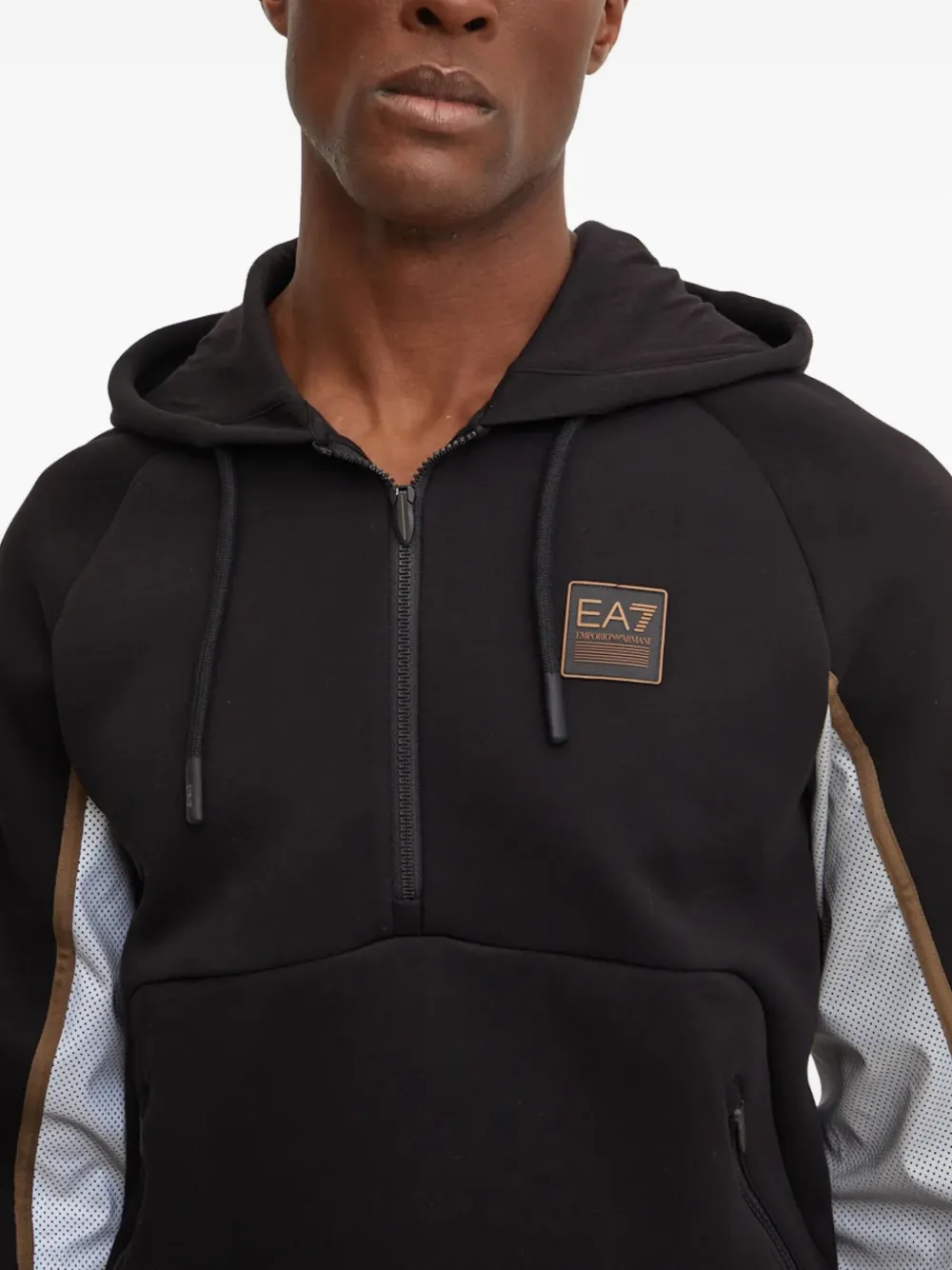 Ea7 Emporio Armani Hoodie met logopatch Zwart