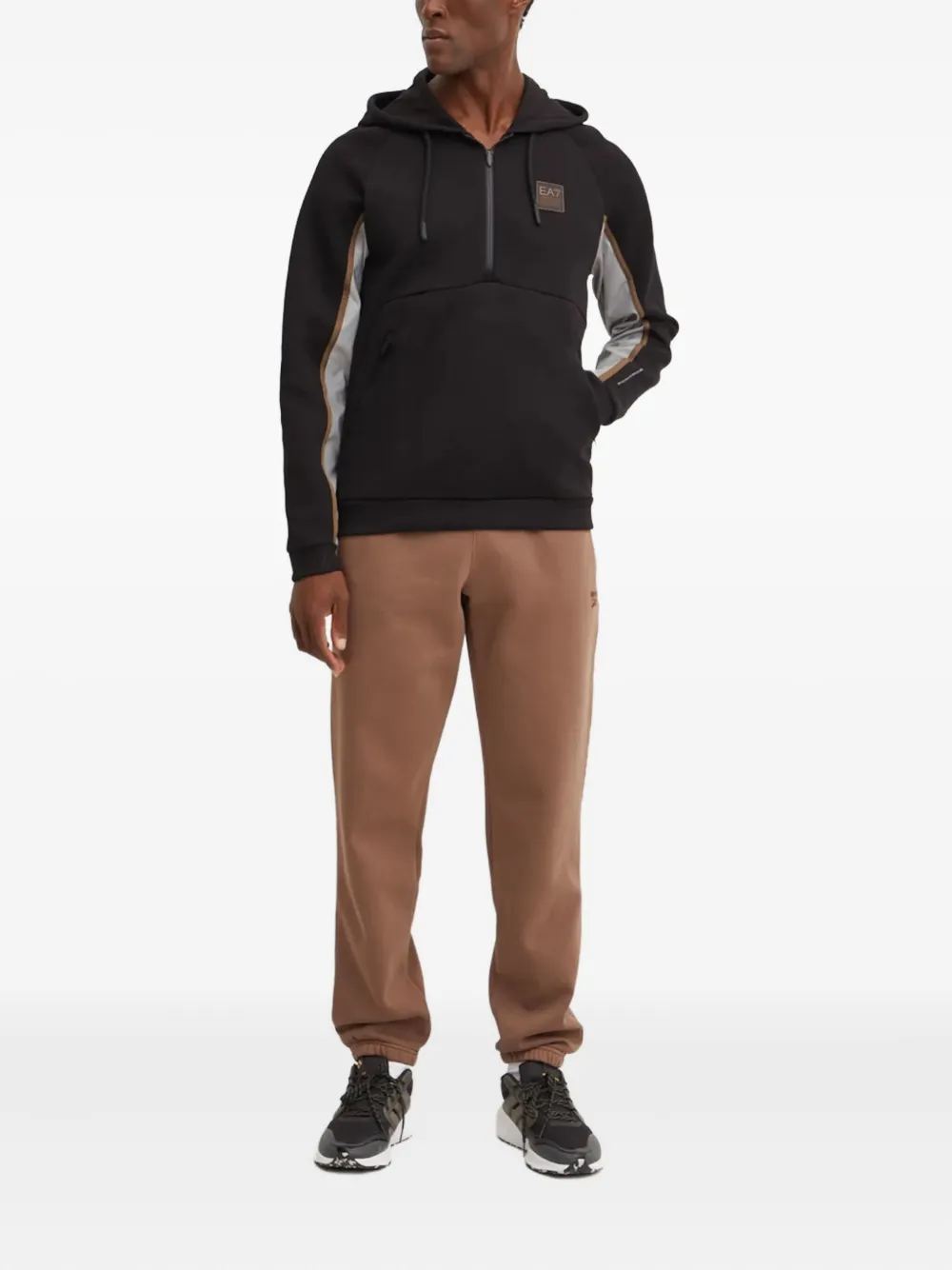 Ea7 Emporio Armani Hoodie met logopatch Zwart