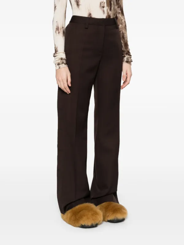 【送料&関税込】Off-White Wool Wide Leg Trousers Off-White wide-leg wool-blend Trousers | Black | FARFETCH