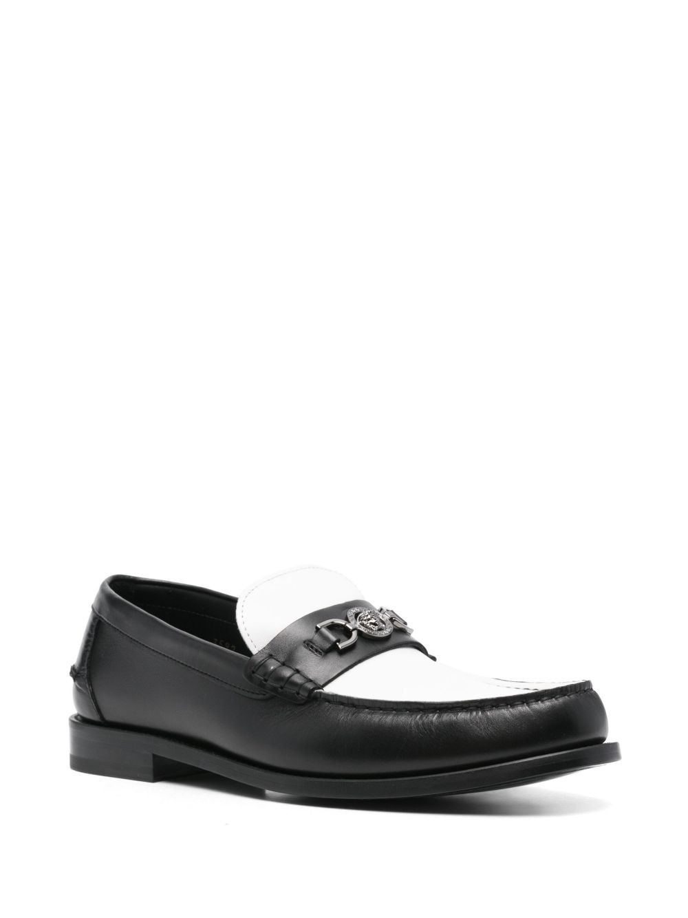 Versace Pre-Owned Loafers met Medusa-plakkaat - 1B00B NERO RUTENIO ULTRA BLACK