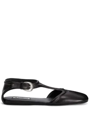 MM6 Maison Margiela Atomic サテン フラットシューズ | ブラック