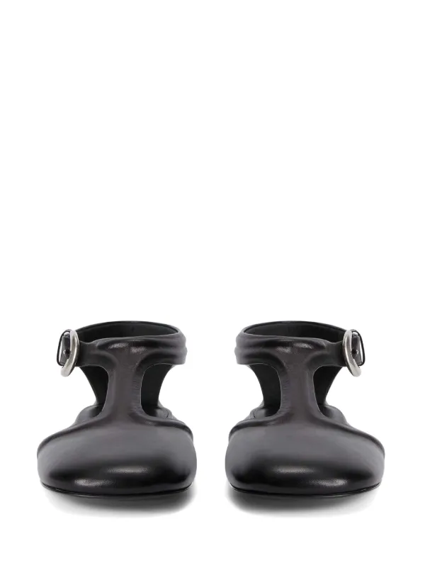 【JIL SANDER】メアリージェーンパンプス JIL SANDER レザー メリージェーンバレエシューズ | NET-A-PORTER