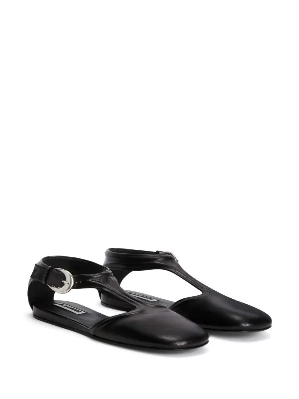 【JIL SANDER】メアリージェーンパンプス JIL SANDER レザー メリージェーンバレエシューズ | NET-A-PORTER