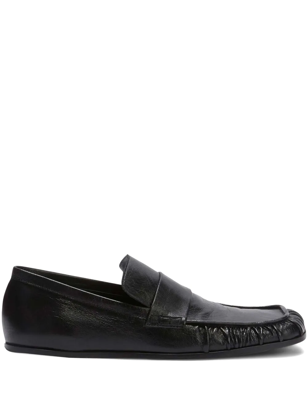 Jil Sander Leren loafers Zwart