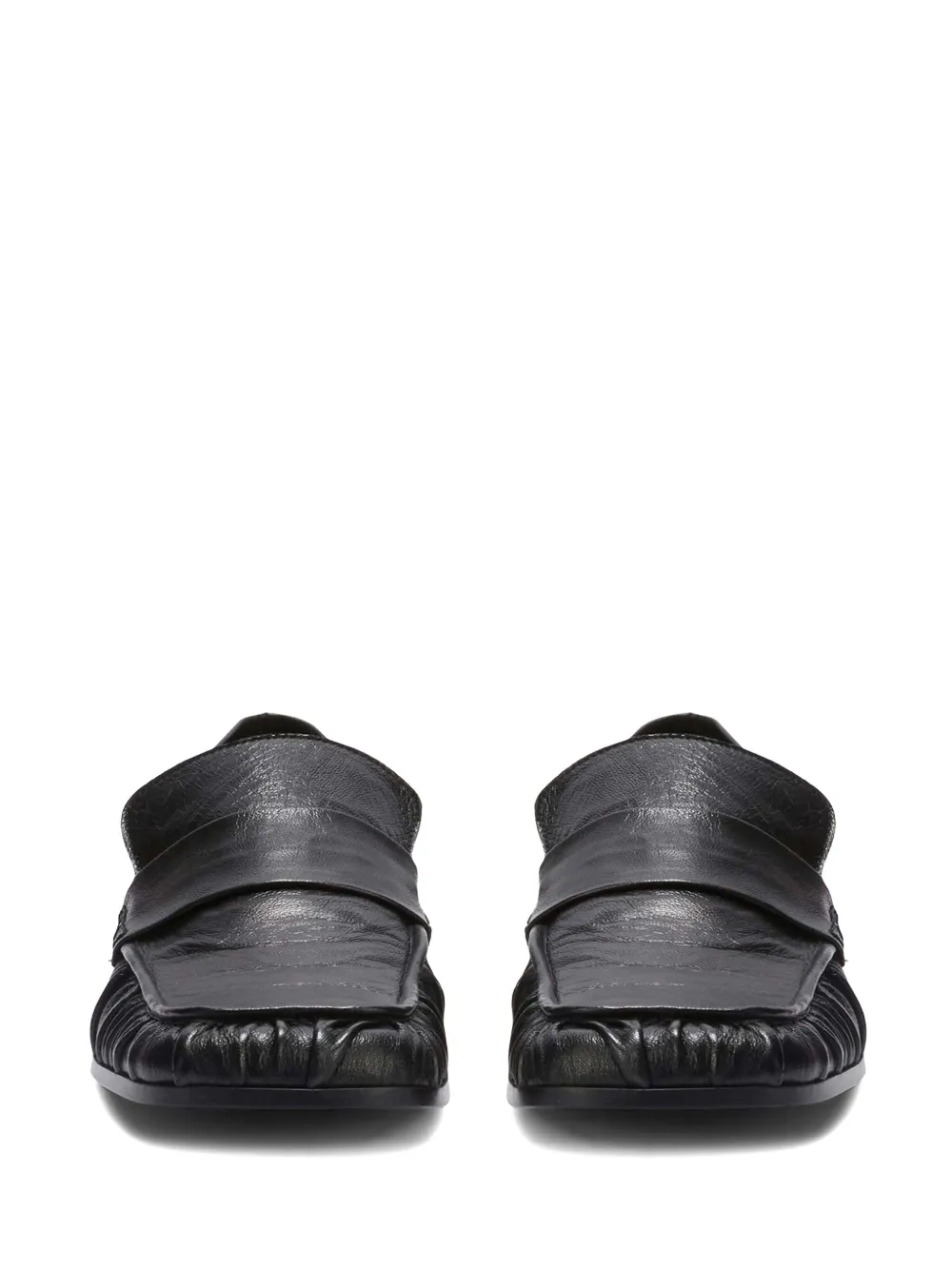 Jil Sander Leren loafers Zwart