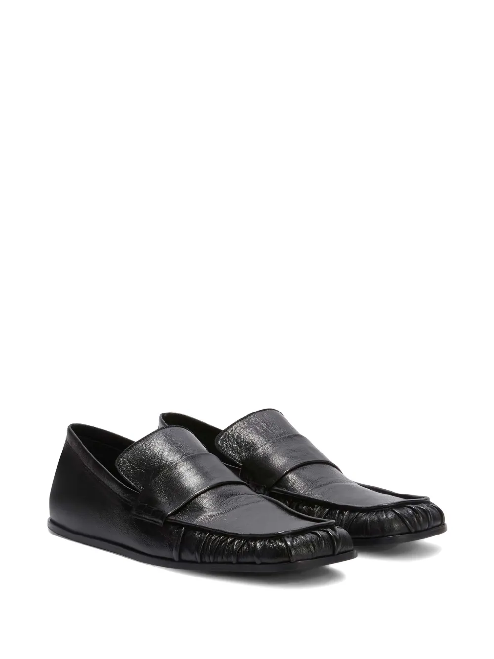 Jil Sander Leren loafers Zwart