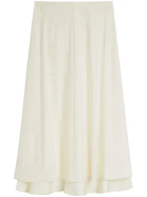Jil Sander パネル フレアスカート | ホワイト | FARFETCH JP