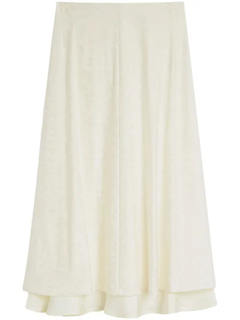 Jil Sander floral-jacquard midi skirt