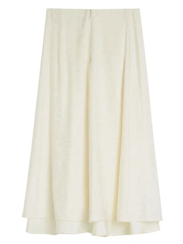 ワンピース JIL SANDER Women Mid Skirts J40CT0197J45292 235 Beige Jil Sander textured-finish zip-up Midi Skirt | White