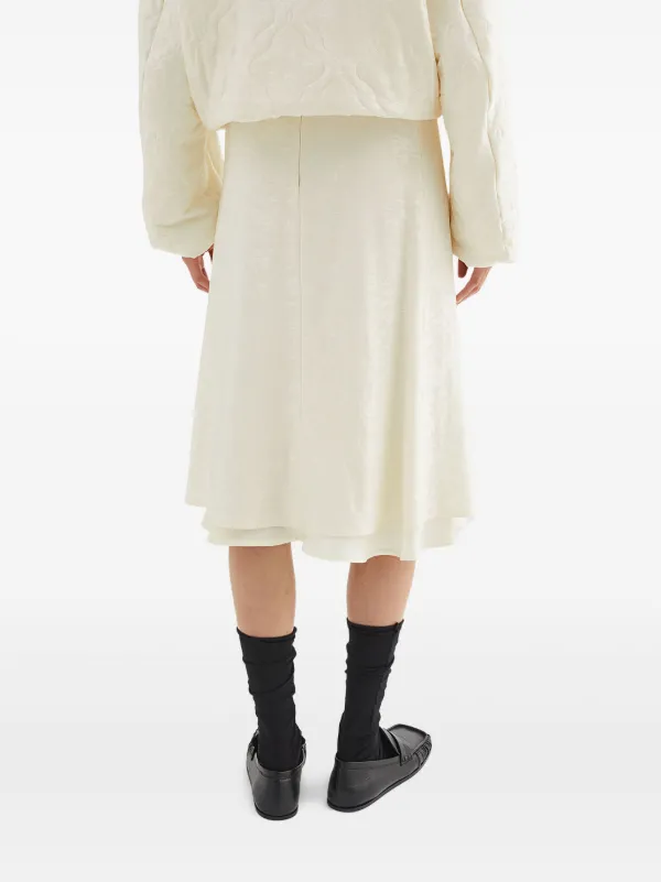 Jil Sander フローラル スカート | ホワイト | FARFETCH JP