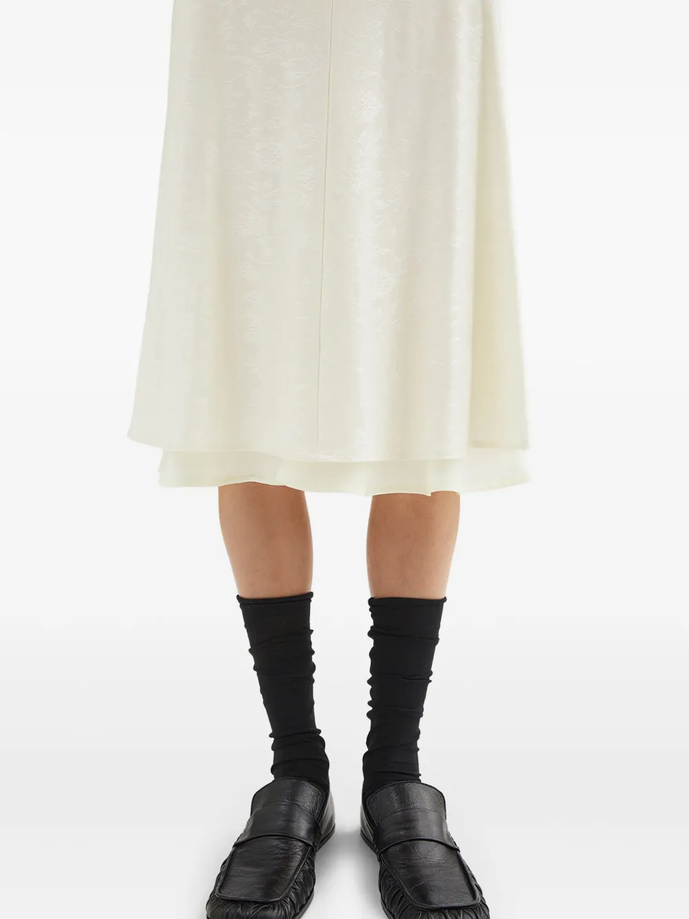 Jil Sander Midi-rok met bloemenjacquard Wit