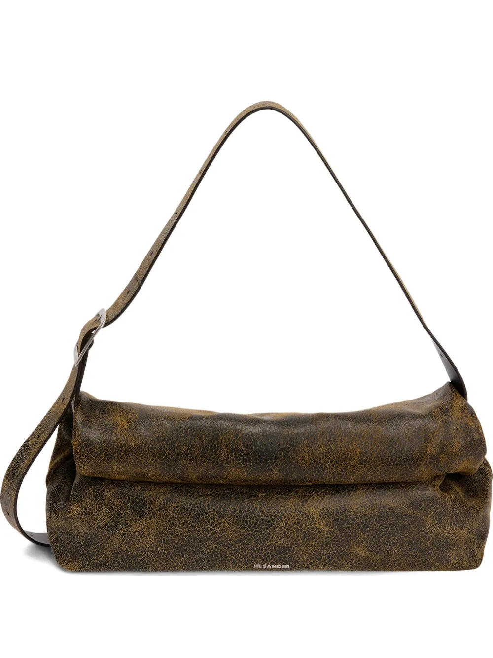 Jil Sander Medium Rollup Messenger Bag In Schwarz
