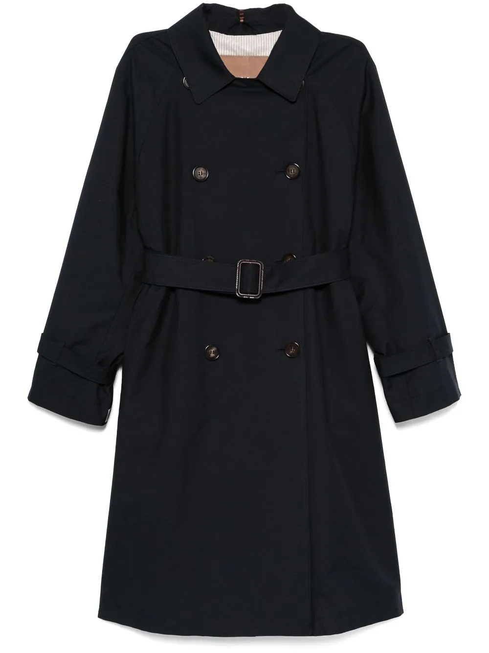 gabardine-weave trench coat