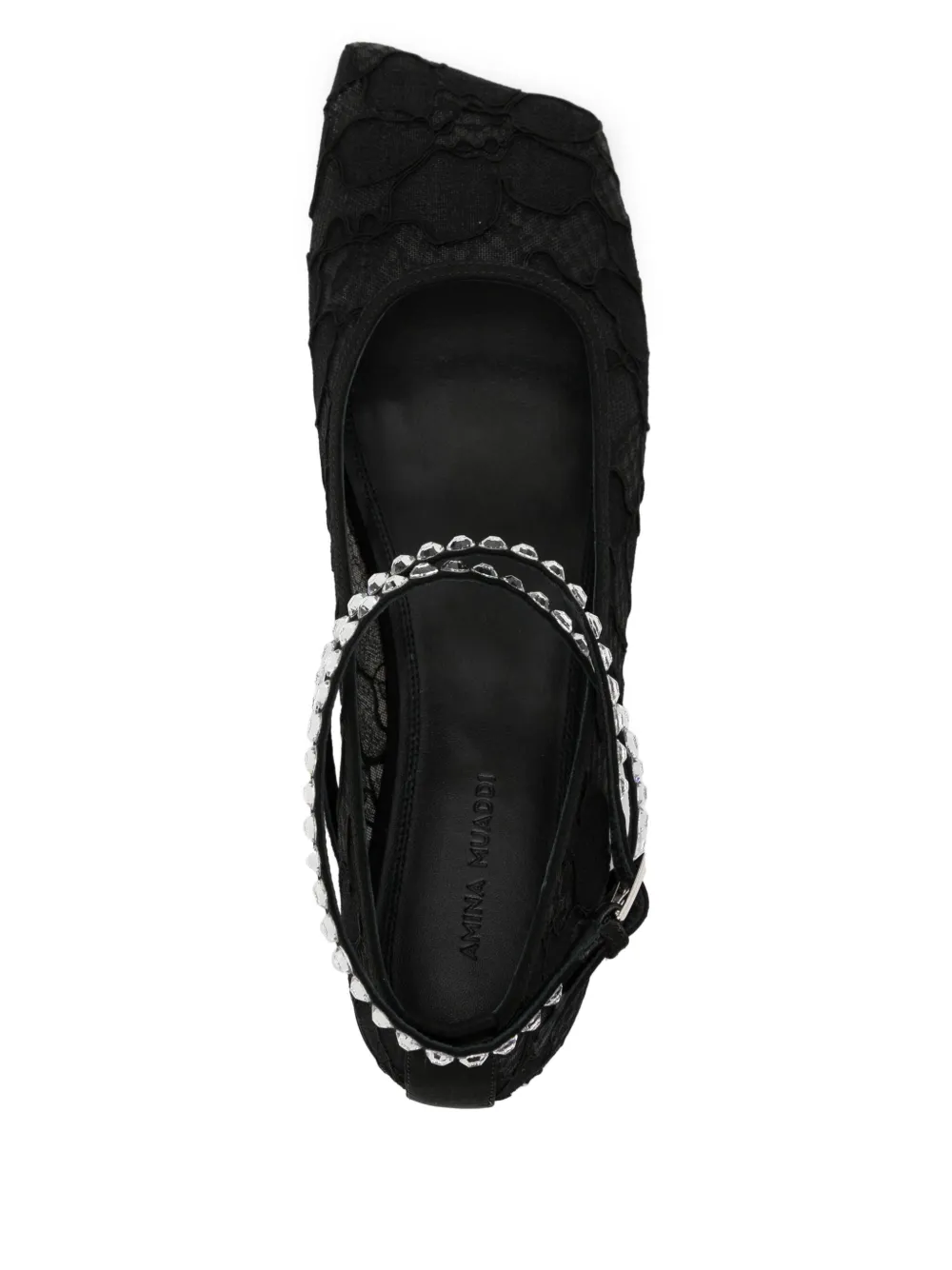 Amina Muaddi Ane ballerina flats Black