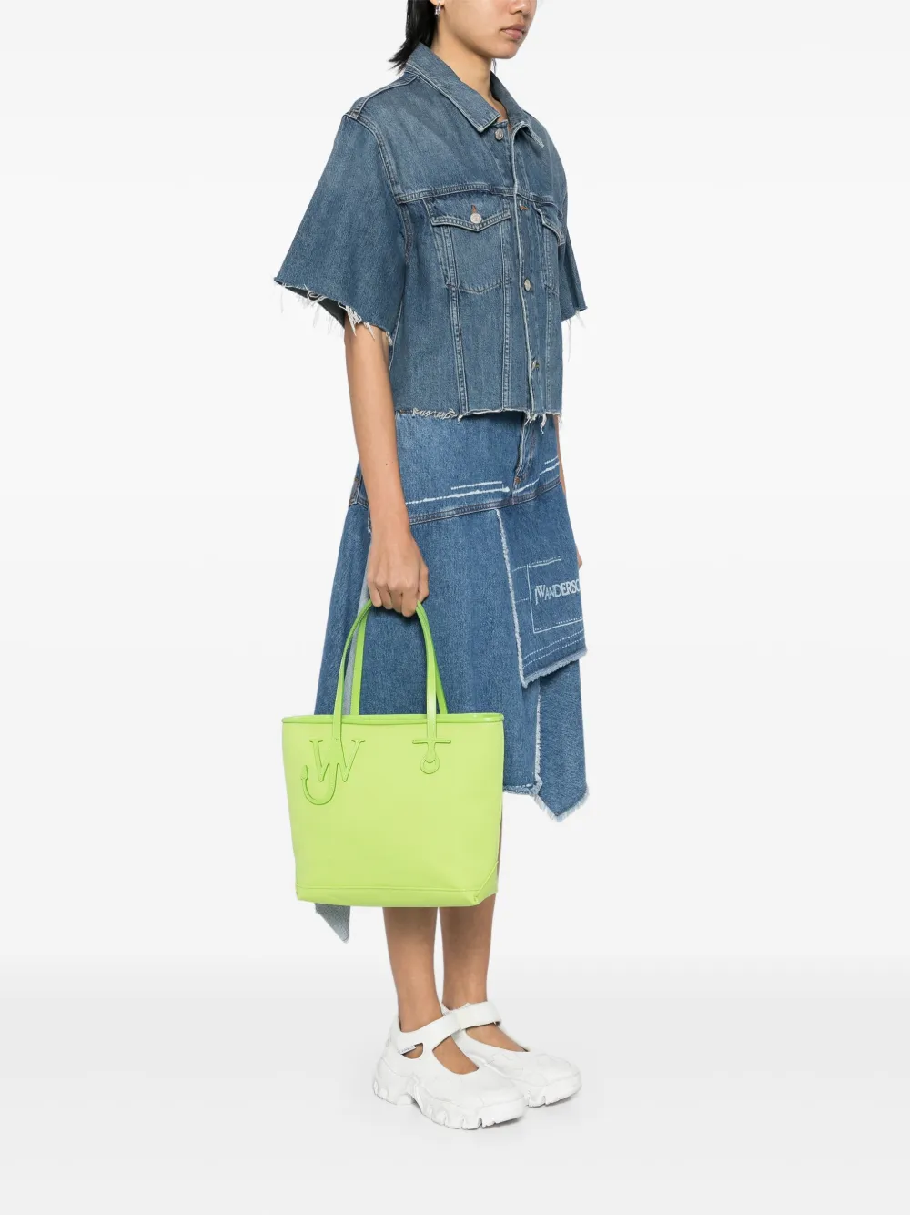 JW Anderson Shopper met logopatch - Groen