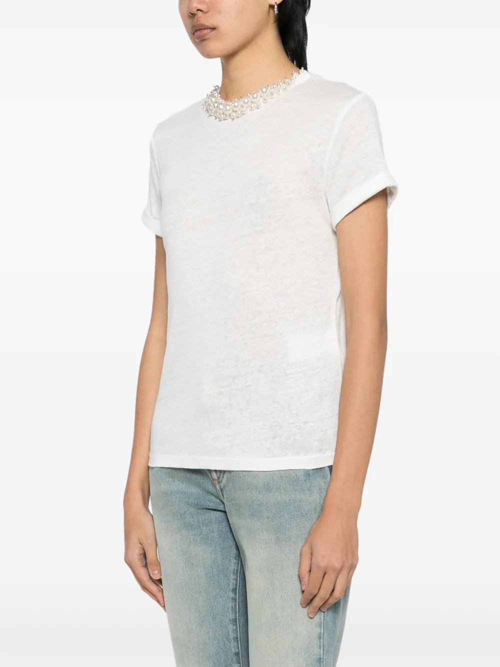 ZIMMERMANN T-shirt verfraaid met kristallen Wit