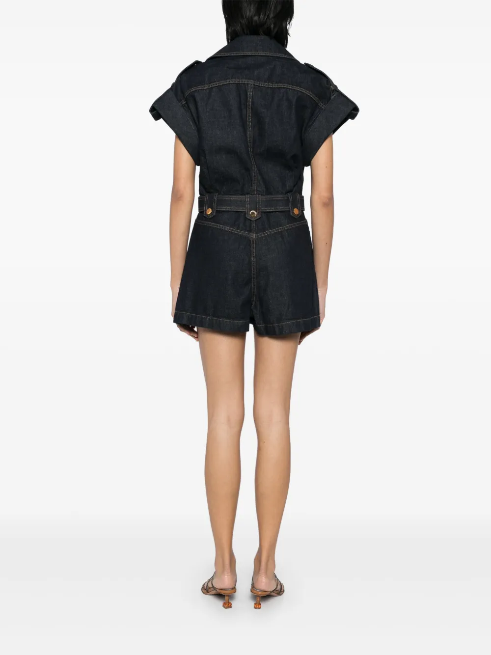 ZIMMERMANN Crush denim playsuit Blauw