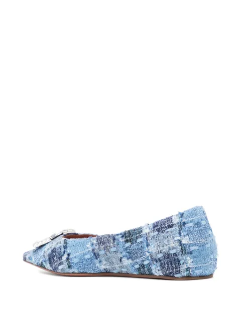 Amina Muaddi Camelia ballet flats CAMELIAFLATTWEEDBLUE - 2