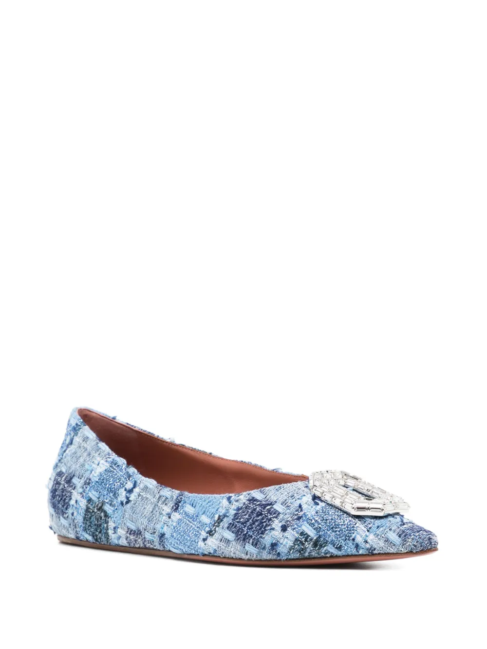 Amina Muaddi Camelia ballerina's - Blauw