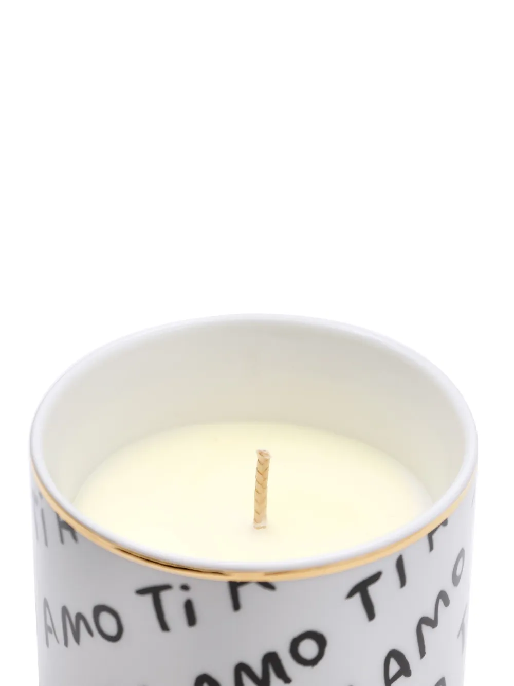 Bitossi Home Ti Amo Porcelain Scented Candle In White
