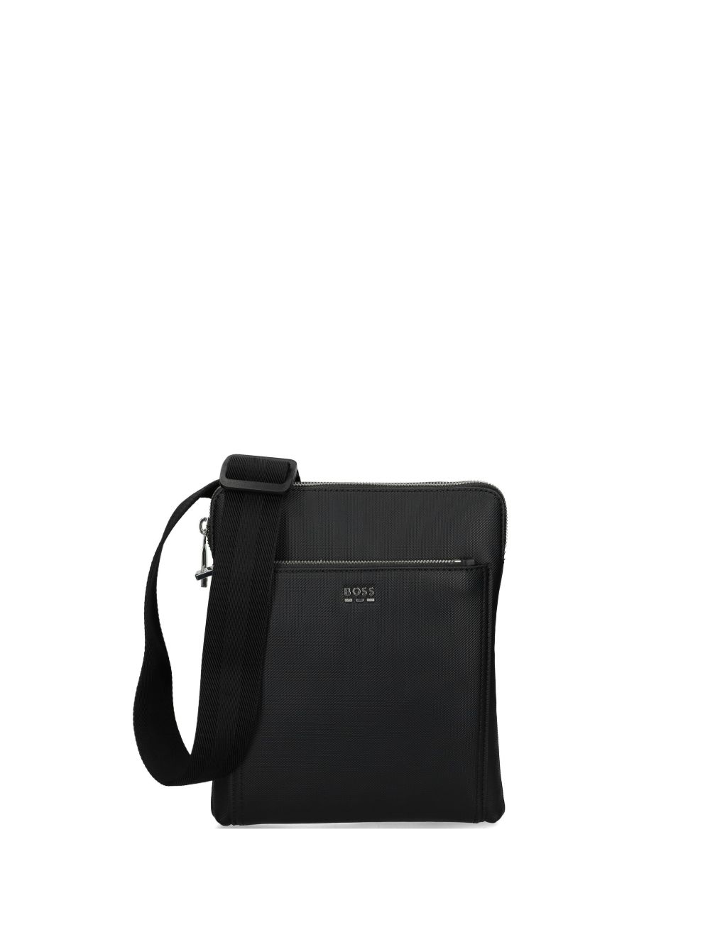 BOSS logo-plaque messenger bag - Black