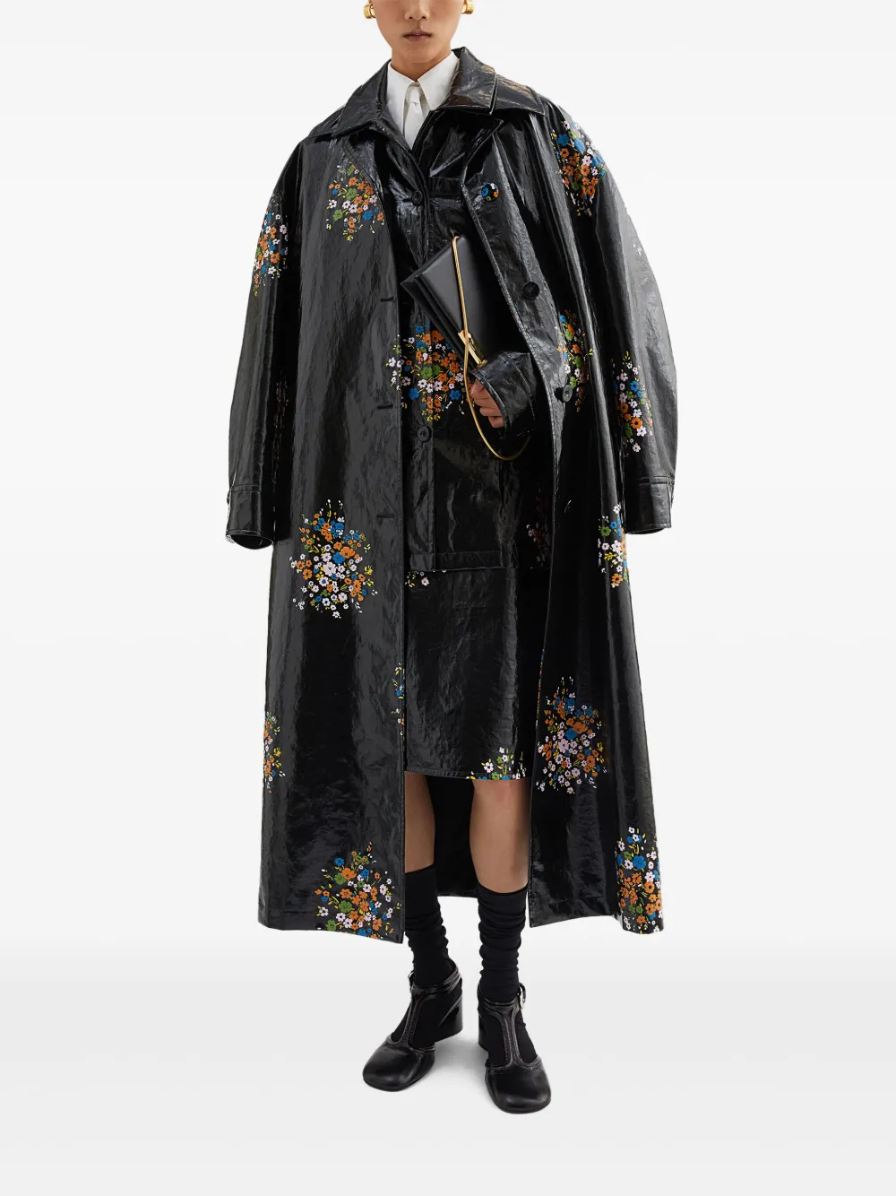 Shop Jil Sander Printed Trench Coat In Black